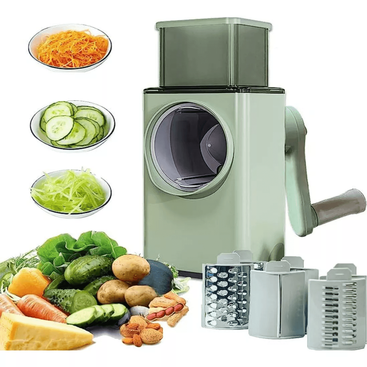 Multiprocessador Manual Cortador Alimentos 3 Em 1 Ralador