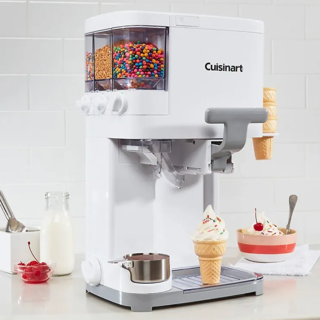 Máquina de Sorvete e Gelato Cuisinart 2,5L Cremoso Fácil e Pronto em 20 Minutos (Rende 10 porções) + LIVRO DE RECEITAS | ENVIO NACIONAL