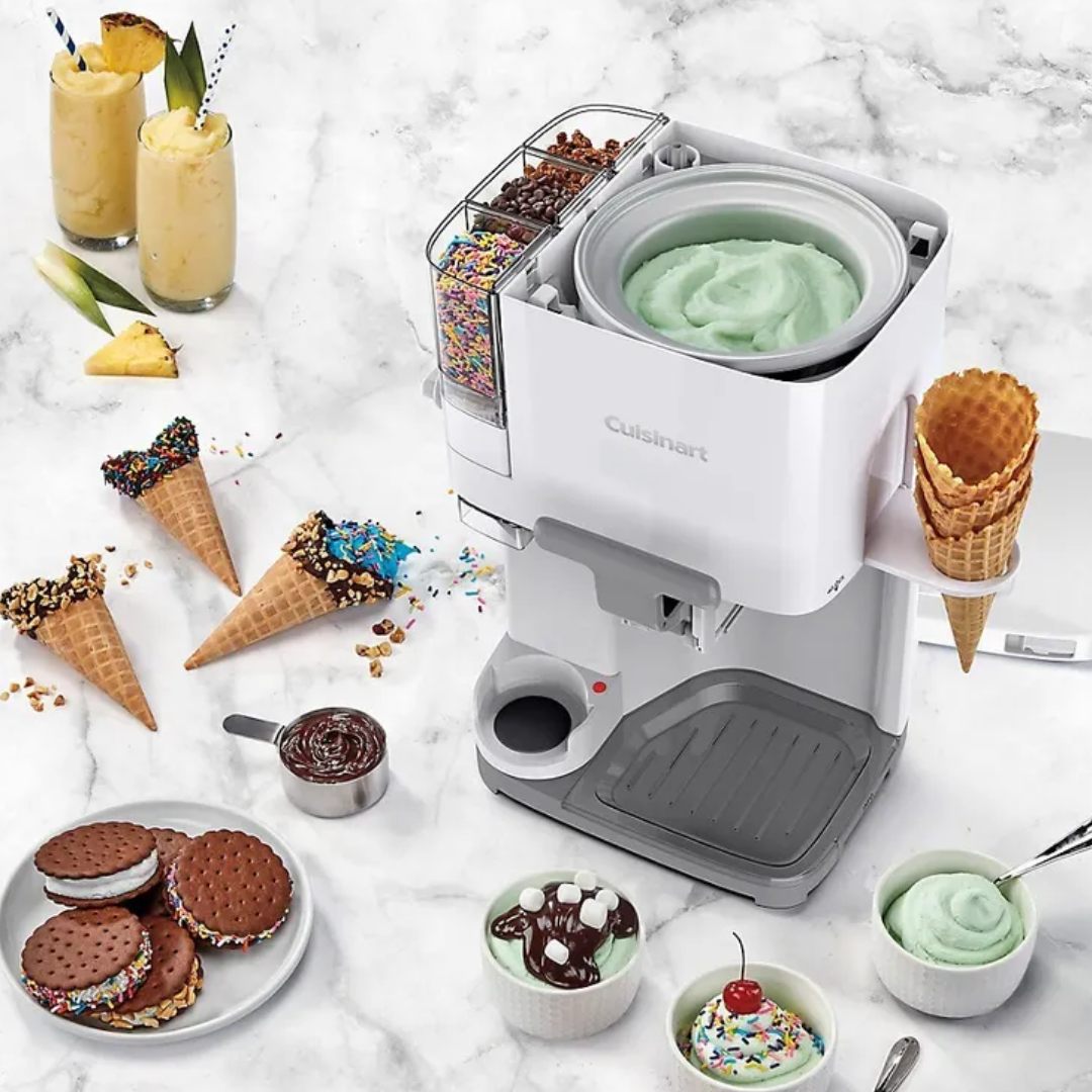 Máquina de Sorvete e Gelato Cuisinart 2,5L Cremoso Fácil e Pronto em 20 Minutos (Rende 10 porções) + LIVRO DE RECEITAS | ENVIO NACIONAL