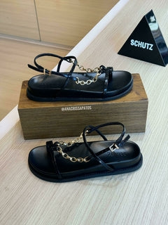 Schutz Birken Preta Corrente Dourada Papete S21564 0250 0006U