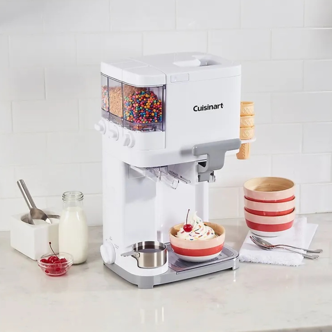 Máquina de Sorvete e Gelato Cuisinart 2,5L Cremoso Fácil e Pronto em 20 Minutos (Rende 10 porções) + LIVRO DE RECEITAS | ENVIO NACIONAL