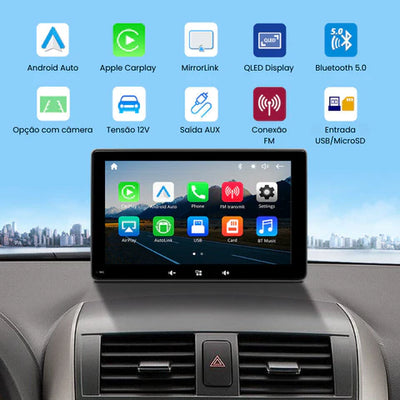 Kit Multimídia CarPlay™ FullHD 7'' Câmera de Ré e Controle Remoto