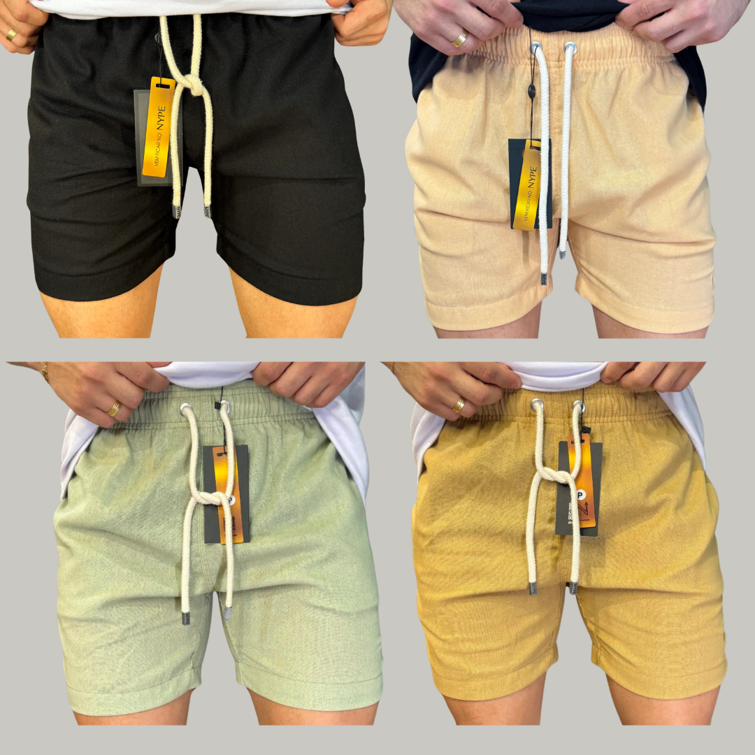 Kit 4 Shorts de Linho (COMPRE 2 LEVE 4)